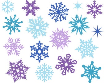 Christmas Snowflakes Cute Digital Clipart, Christmas Clip Art, Xmas Clipart, Snowflake Clipart - Instant Download - YDC003