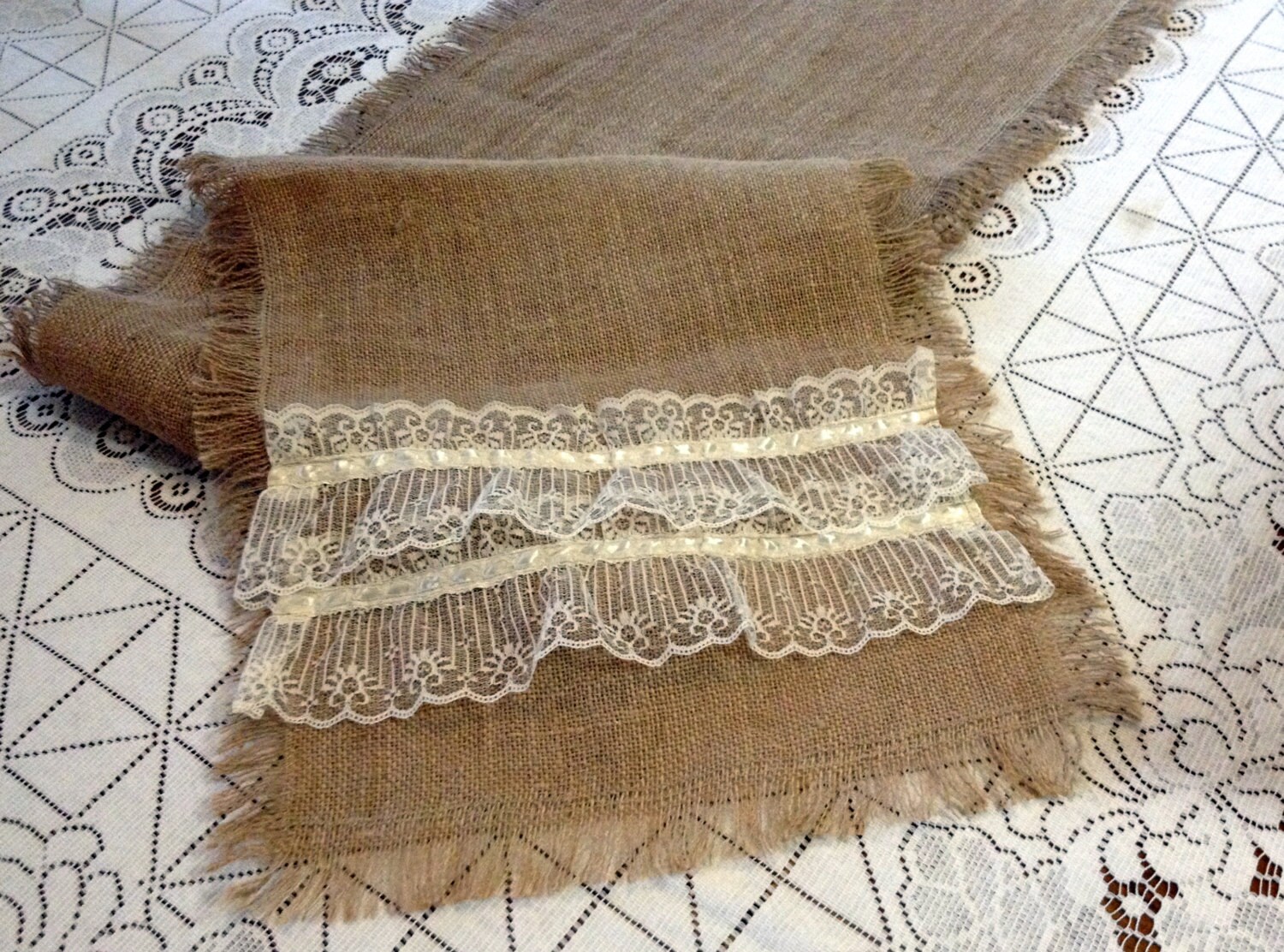 shabby chic table runner burlap and lace table runnerburlap shabby chic table runner burlap and lace table runnerburlap