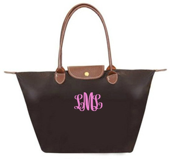 Monogram Tote Bag | Large Longchamp Inspired Nylon Weekender | Teacher ...