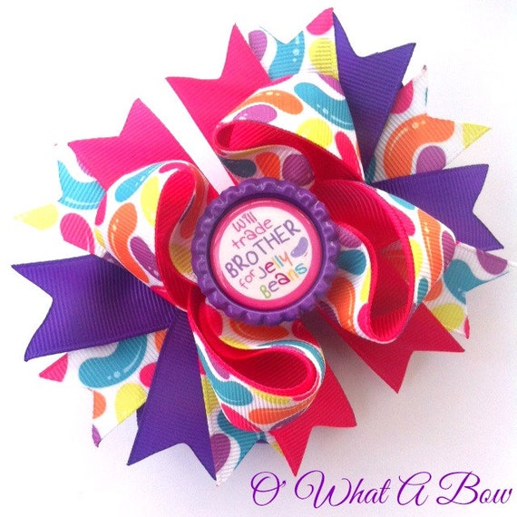Easter Hair Bow, Easter Baby, Baby Easter, Jelly Bean Hair Bow, Easter