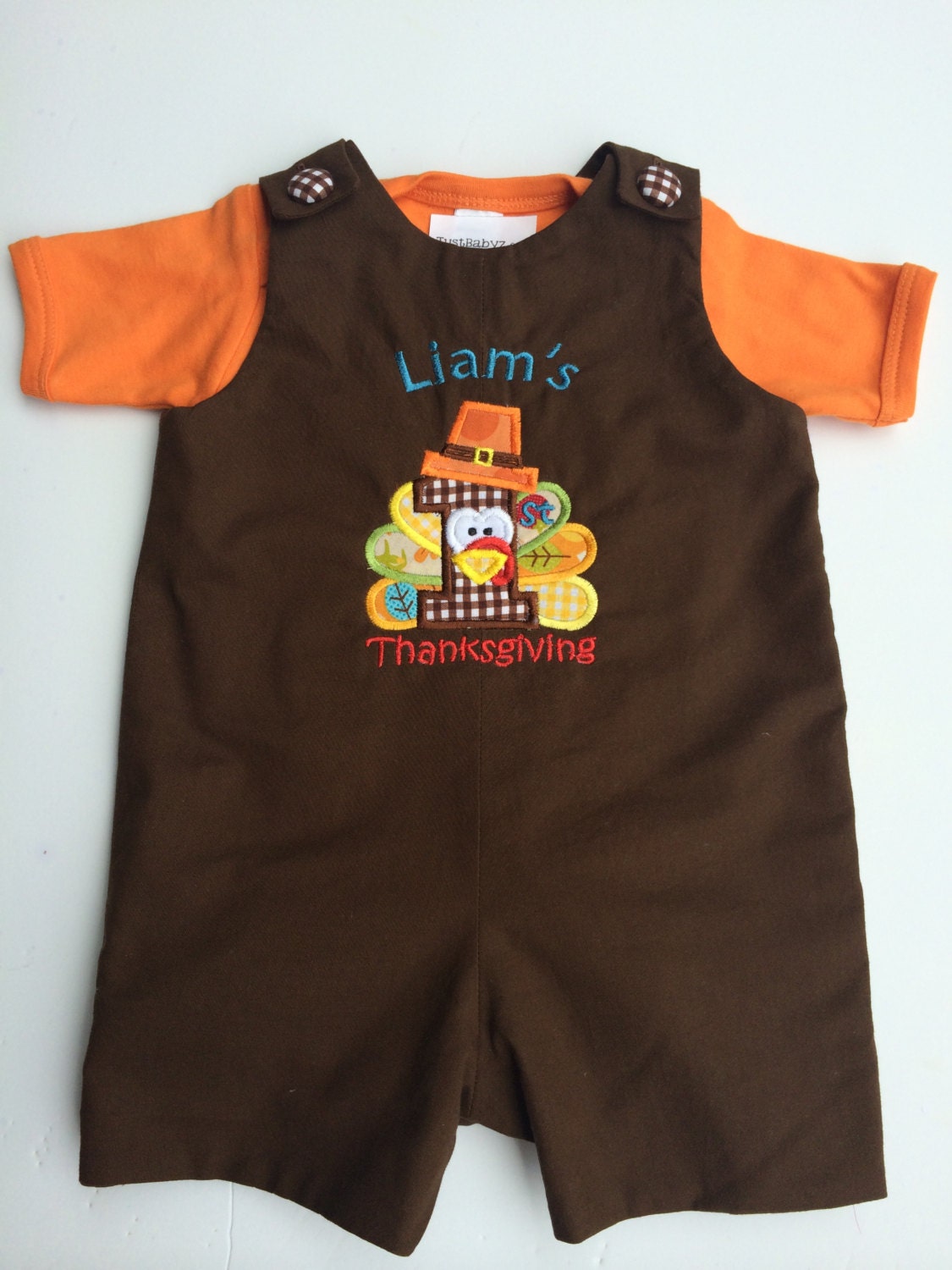 Baby Boy's First Thanksgiving Outfit Long Jon Jon