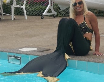 Adult mermaid tail custom fit YOUR monofin or flippers