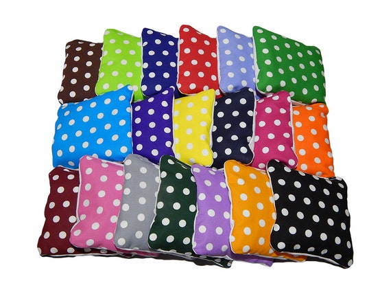 Wedding Cornhole Bags Small Polka Dots- Corn Filled - Build your own set - Set of 8 cornhole bags - Baggo bags - Cornhole bean bags