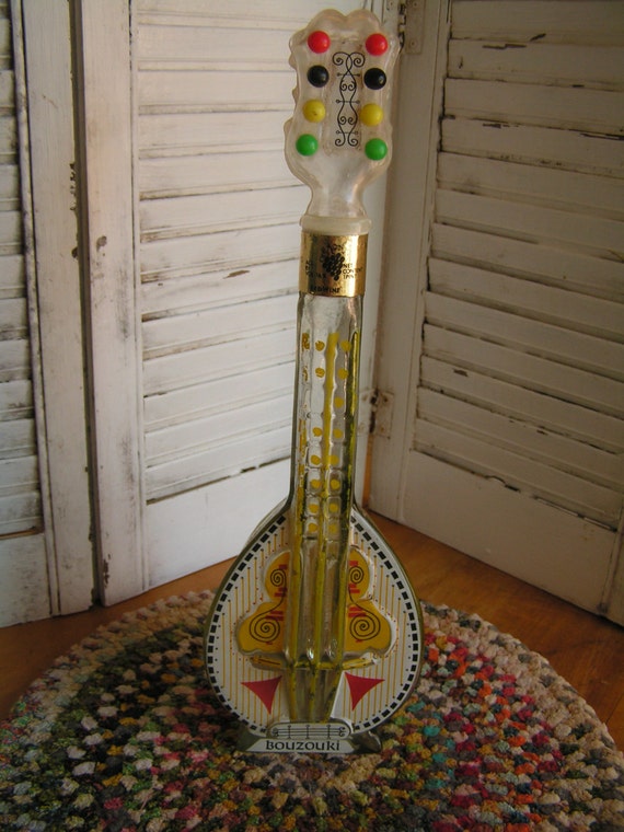 SALE 50 Off Vintage Greek BOUZOUKI Wine Decanter Bottle
