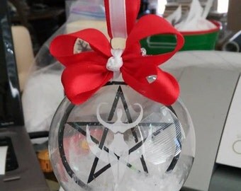 Yule ornament- Goddess & pentacle Pagan Ornament