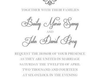 PRINTABLE Wedding Invitation & RSVP Card