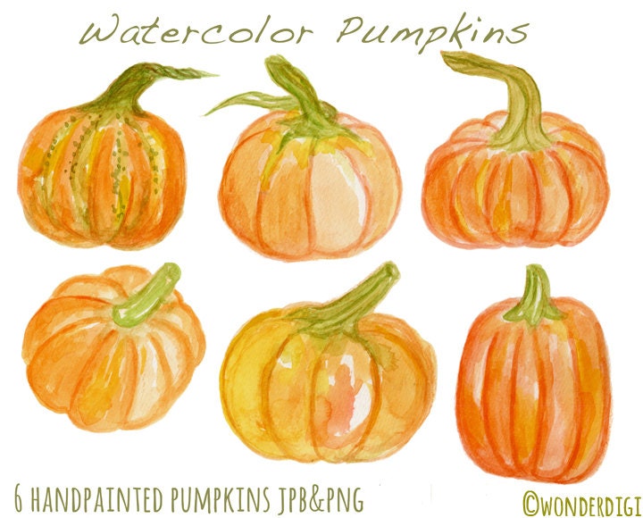 watercolor pumpkin clipart - photo #6