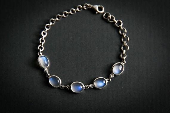 Moonstone Sterling Silver bracelet Blue Moonstone bracelet