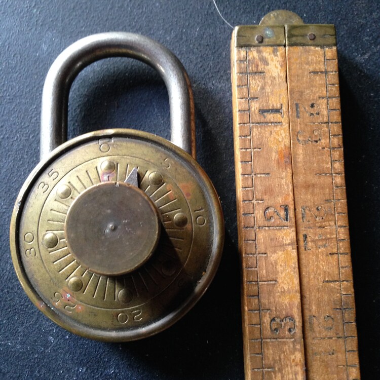 Vintage 1920s Dudley combination lock by MilkweedVintageHome