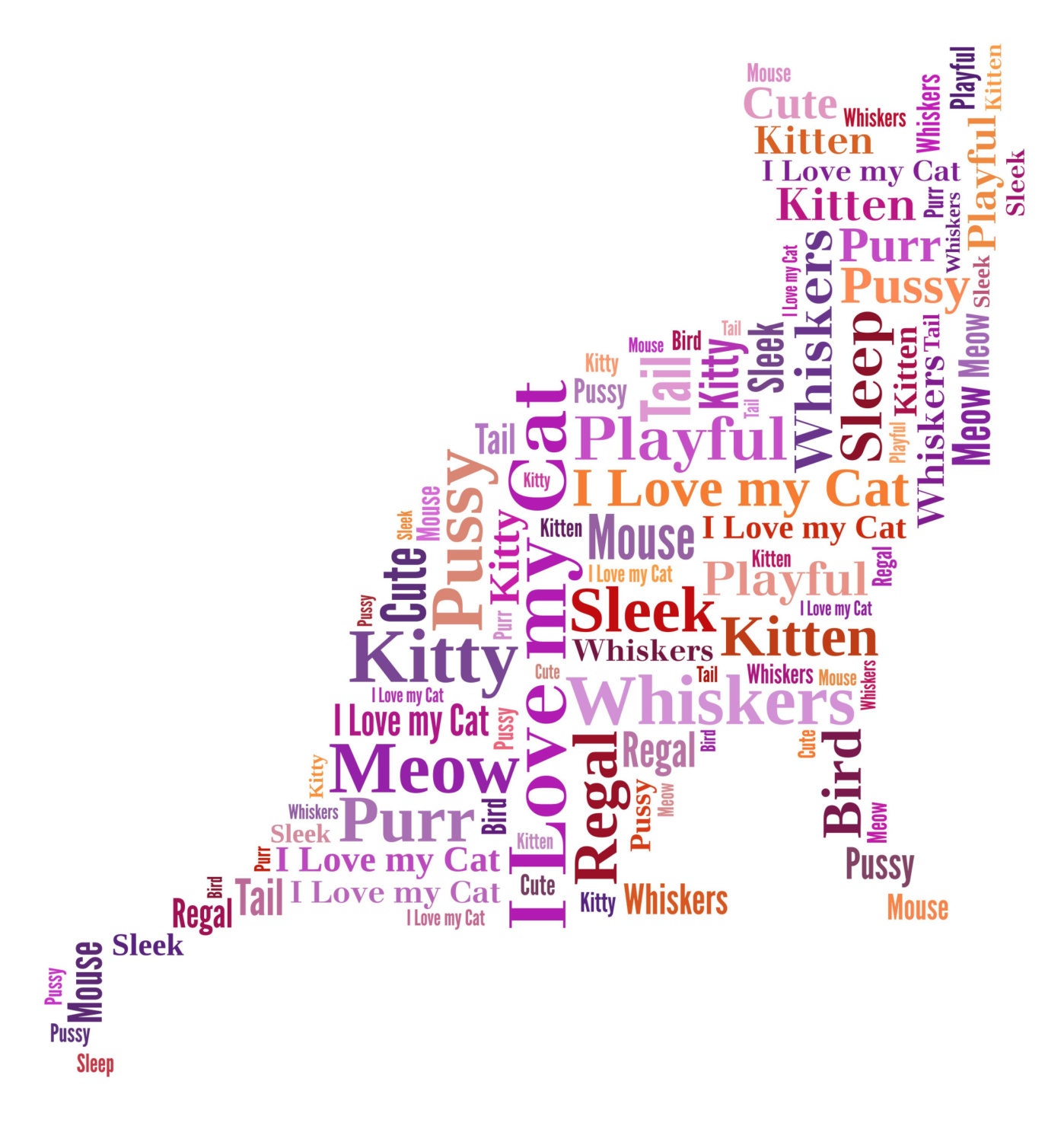 Cat personalised word art. by YourOwnWords on Etsy