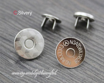 10set 14mm 18mm Thin Magnetic Snaps Button (strongly magnetic) Bronze Anti Brass Silver Plated Metal Closures Button purse making hardware