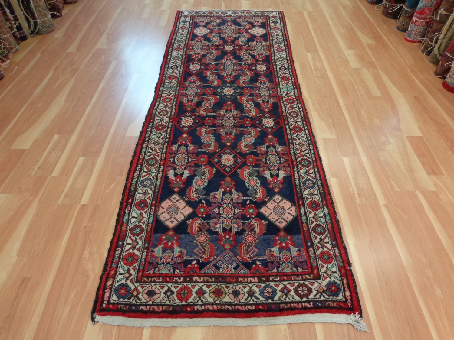 Persian Rug Runner Dark Blue Oriental Rug by JessiesOrientalRugs