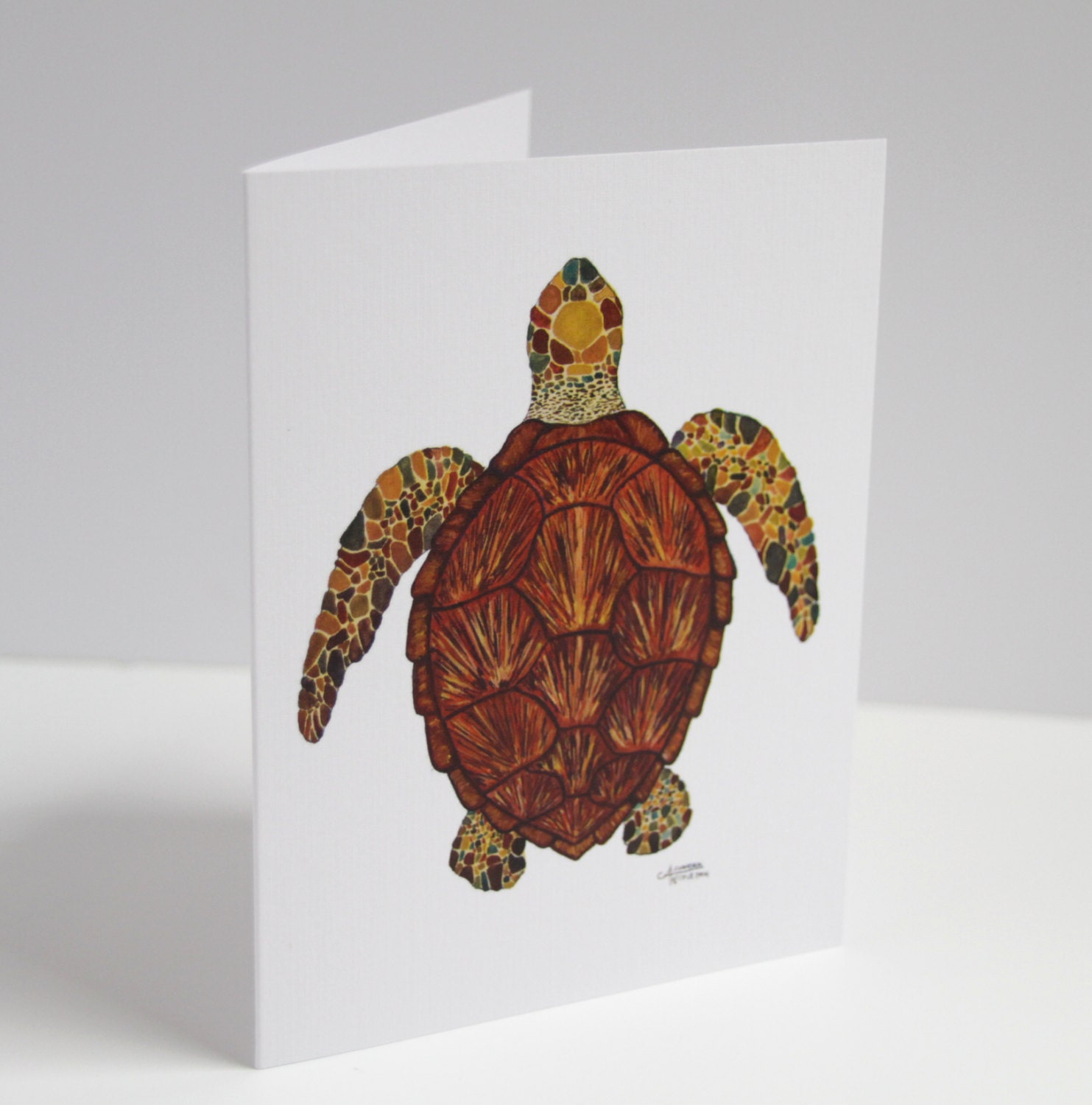 Sea Turtle Note Cards Blank Stationery Sea Turtle Print Sea