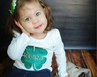 Shamrock Iron-On, St. Patrick's Day Shirt Glitter Iron-On, Monogrammed St. Patrick's Day Shirt