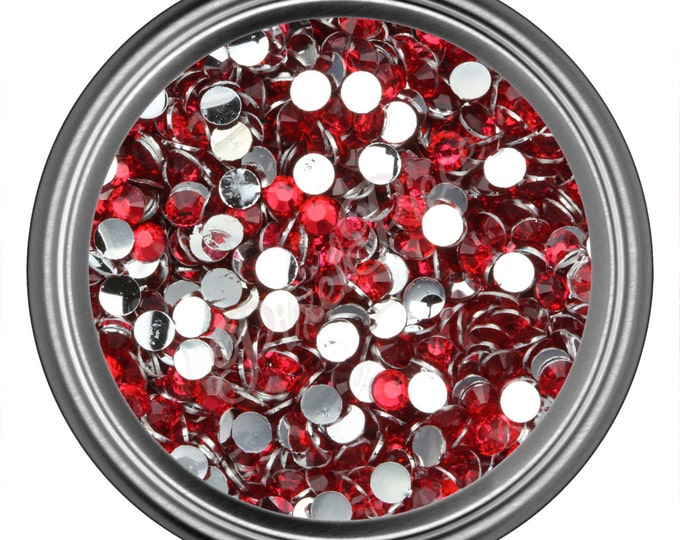 Red Rhinestone Gems Flat Back Face Art Nail Art Scrapbook Phone Decoration 2mm 3mm 4mm 5mm 6mm