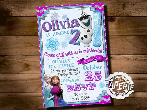 FROZEN PRINTABLE INVITATION Custom Frozen Invitation For