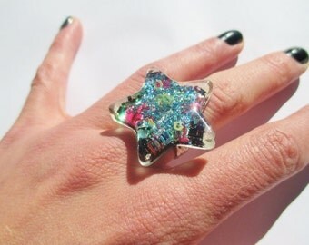 Holographic Star Ring and Necklace main image 1