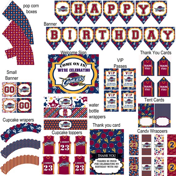 Cleveland Cavaliers basketball birthday party by DecorAtYourDoor