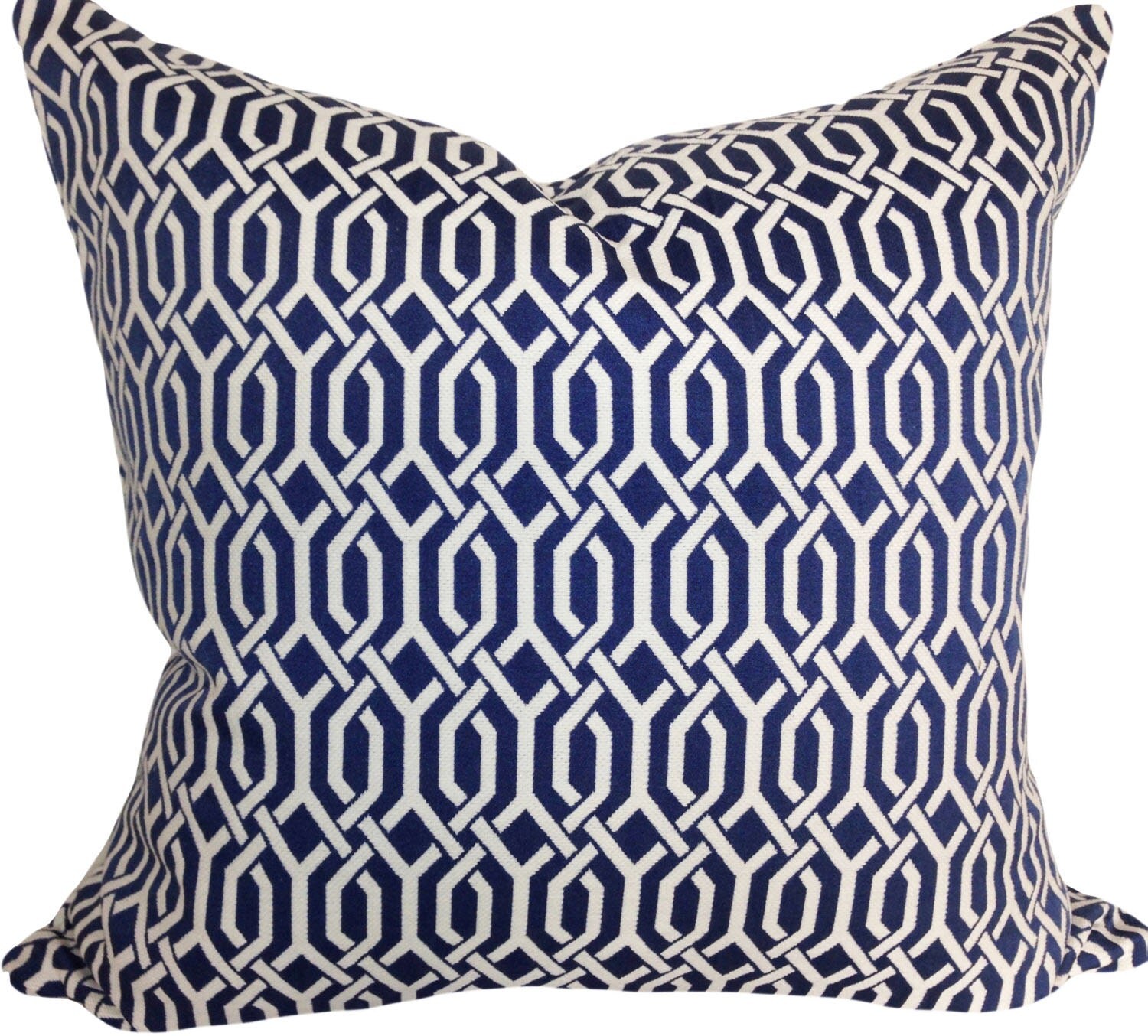 Kaufmann Blue Trellis Pillow Cover Decorative Pillow Throw