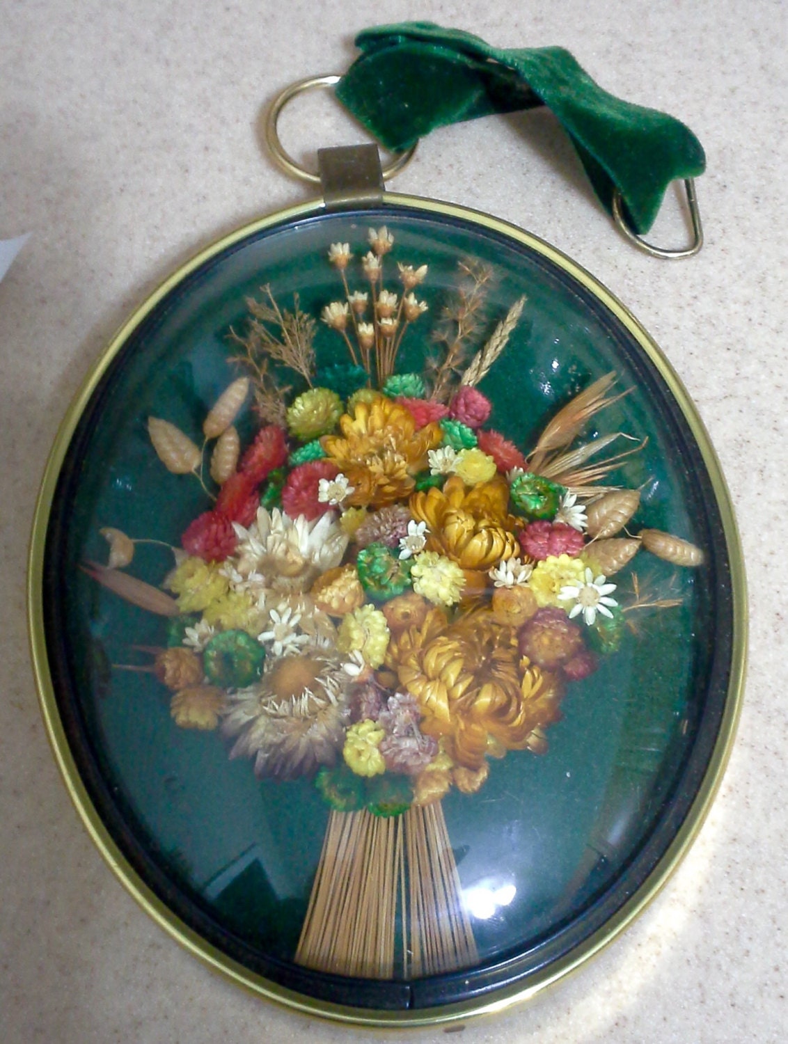 Vintage Dried Flower Framed Wall Hanging Dried Flower