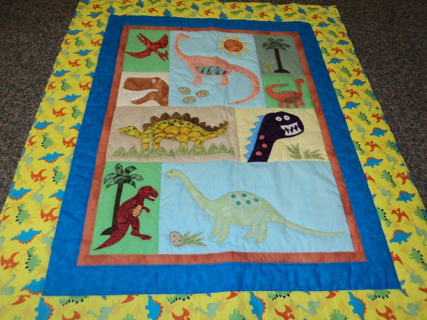 Baby Dinosaur Quilt by KinzasCreations on Etsy