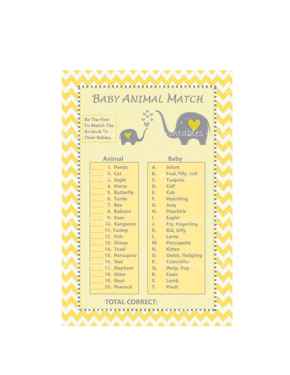 baby animals match the animals to the baby name