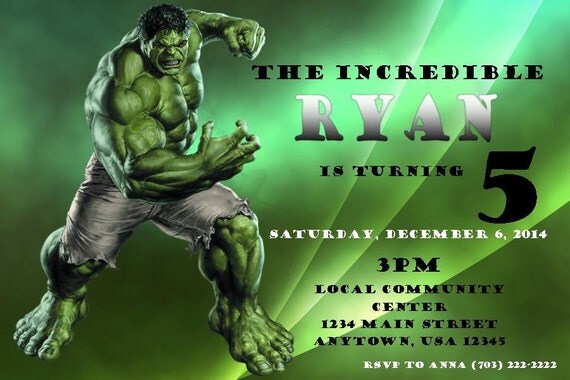 Hulk Invitations Free Printable 5