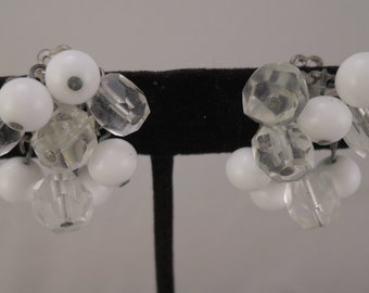 Light Blue Cluster Clip Earrings 1950s By Thejeweledbear On Etsy
