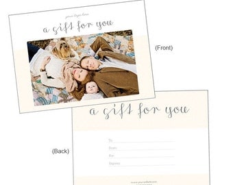 Photography Gift Certificate Template: Customizable 5x7 Gift Certificate Template - Instant Download