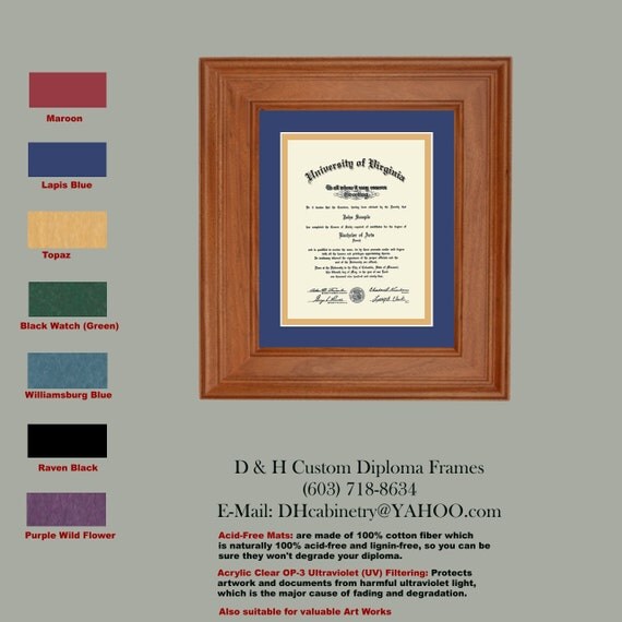 University of Virginia UVA Diploma Frame by