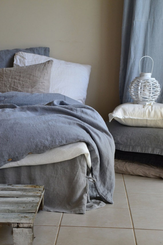 Pure linen duvet cover. Dove Grey by HouseOfBalticLinen on Etsy