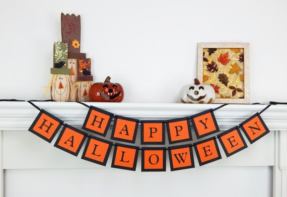 Items similar to Happy Halloween banner, halloween decor, Halloween ...