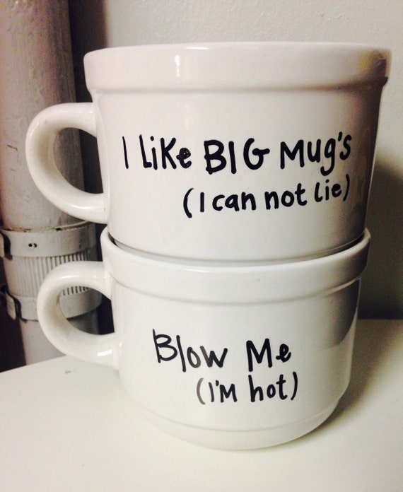 Funny soup bowls. I like big mugs i can not lie by ChandiesCloset