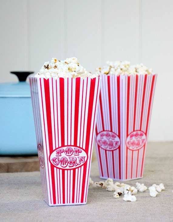 Plastic Popcorn Holder Retro Popcorn Boxes by myvintageteaparty