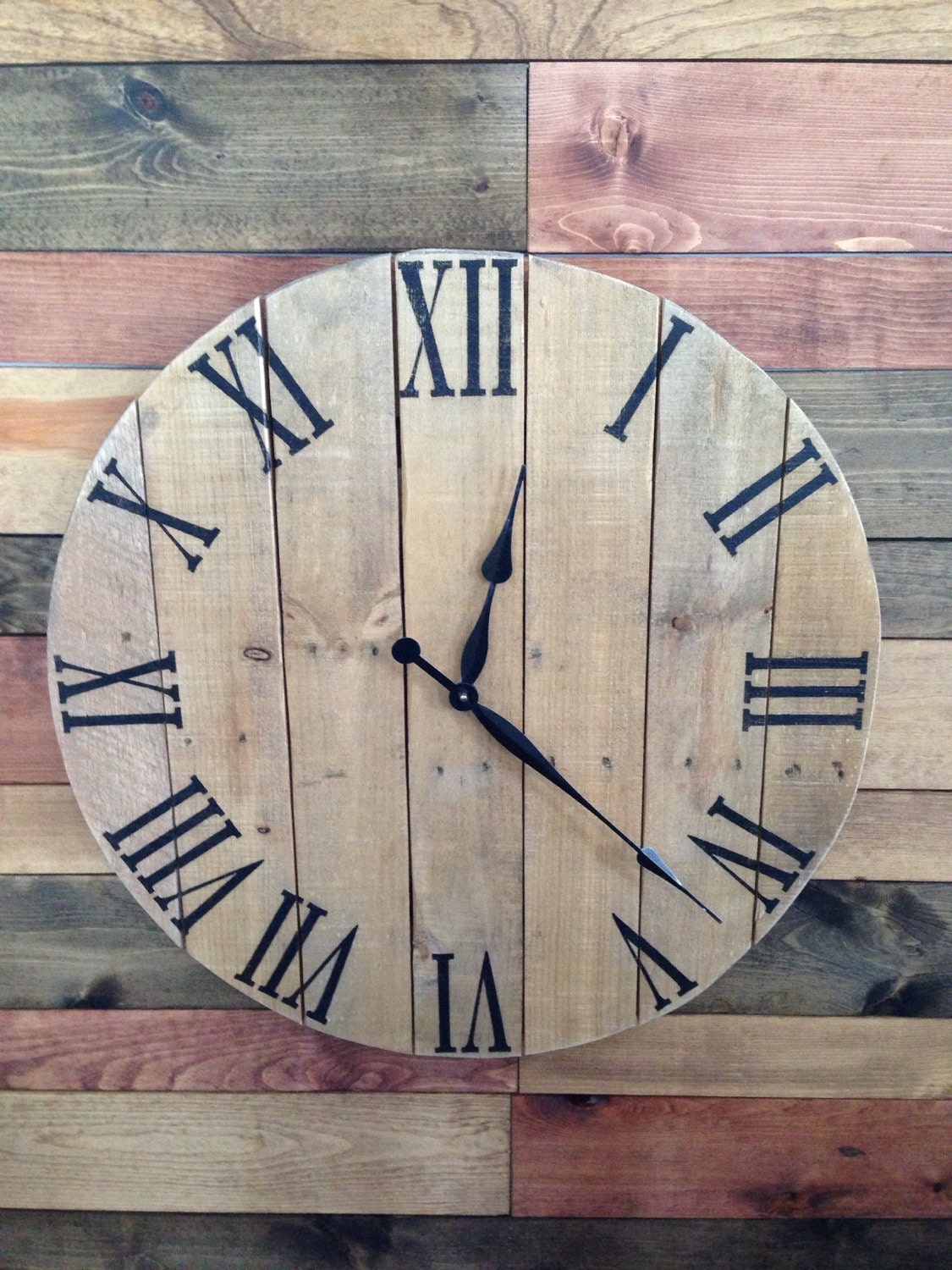 Rustic Pallet Clock made from reclaimed by Shabs2RichesVintage