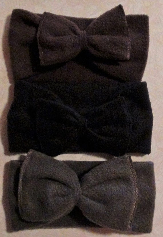 Fleece bow headband/mommy and me headband/fleece headband/warm headband/baby bow headband/toddler bow headband/ear warmers/18 colors
