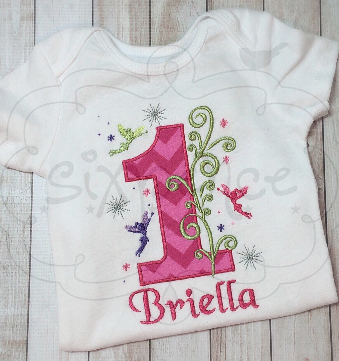 Fairy Birthday Shirt or Bodysuit Custom Embroidered and