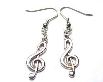 Treble Clef Earrings Music Note Earrings Treble Clef Jewelry Music Lovers Earrings Music Earrings Music Note Jewelry