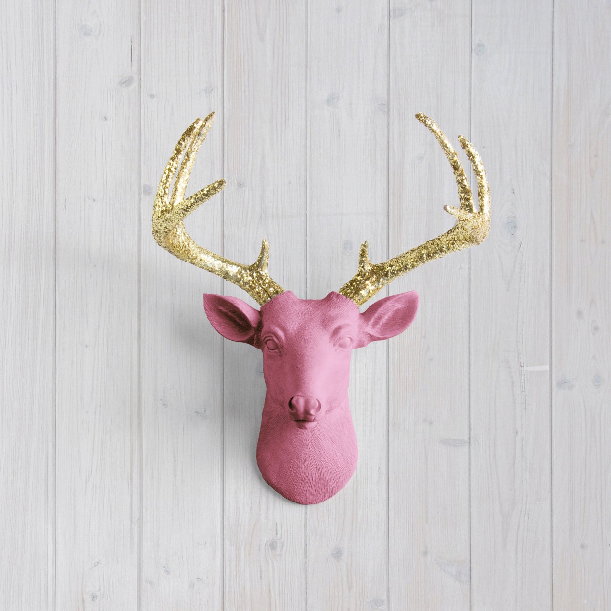 Fuchsia Mini Deer Gold Glitter by Wall Charmers™ Pink Faux