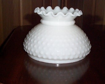 Items similar to Vintage Pair Hobnail Milk Glass Hurricane Oil Lamp ...