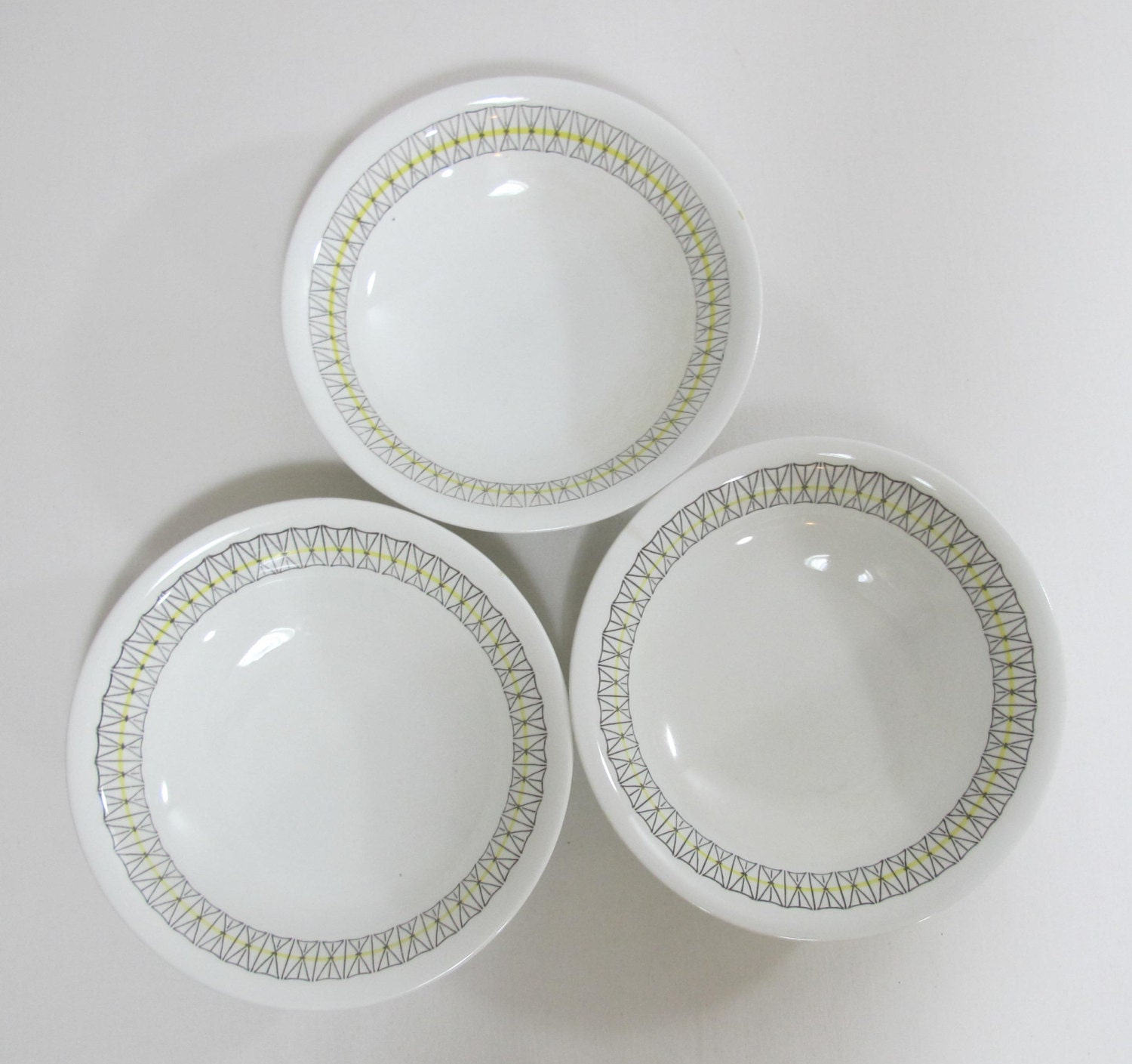 Scandinavian Soup Plate, Swedish Dinnerware KRYSS, Yellow Grey Retro