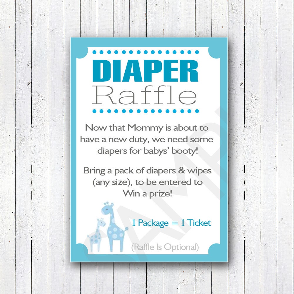 Baby Shower Invitations With Diaper Raffle 5