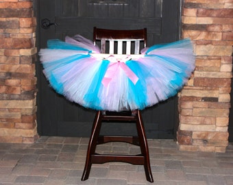 Any Color High Chair Tutu, High Chair Decoration, First Birthday Party, Tutus for Highchairs, Cake Smash, Cotton Candy High Chair Tutu