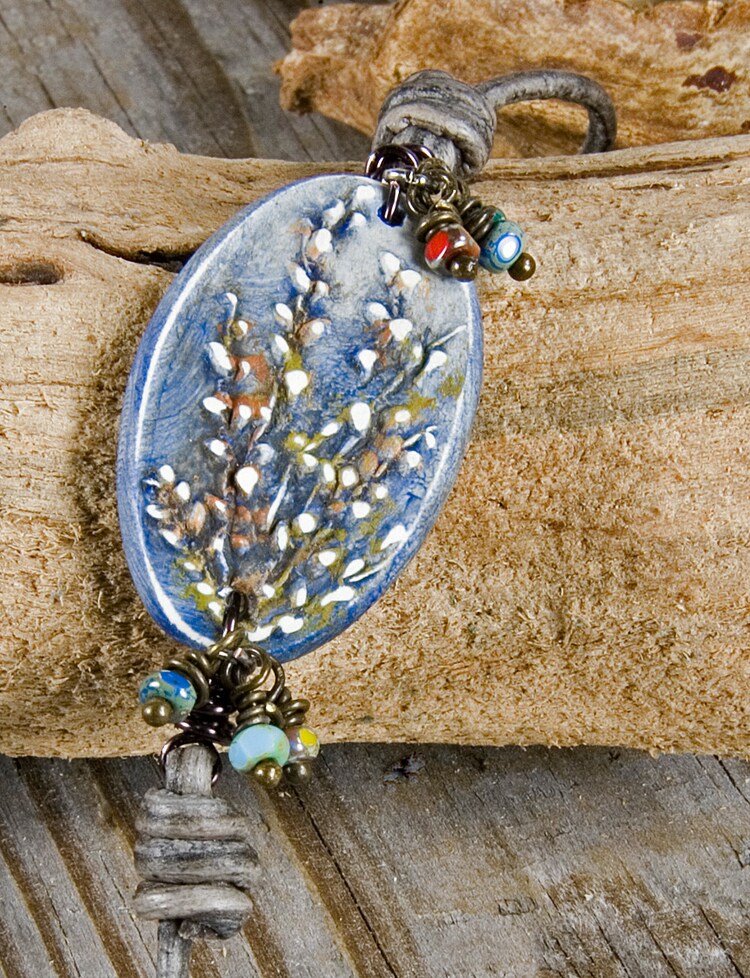 Blue cuff bracelet Nature inspired by MountainLakeJewelry