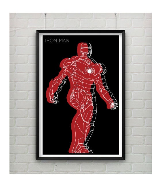 Items similar to Iron Man 11x17 Silhouette Poster - Iron Man Poster ...