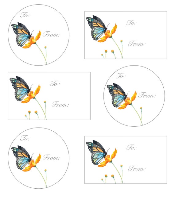 printable gift tags butterflies two shapes by caitiemacreedesign