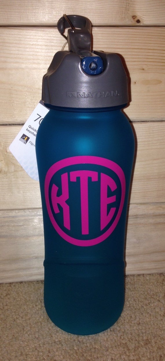 Custom Circle Monogram Water Bottle Decal by Diabeadies on Etsy