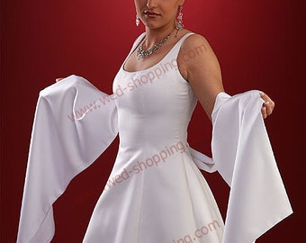 Satin Wrap Bridal Shrug Satin Shawl E1018A white ivory black