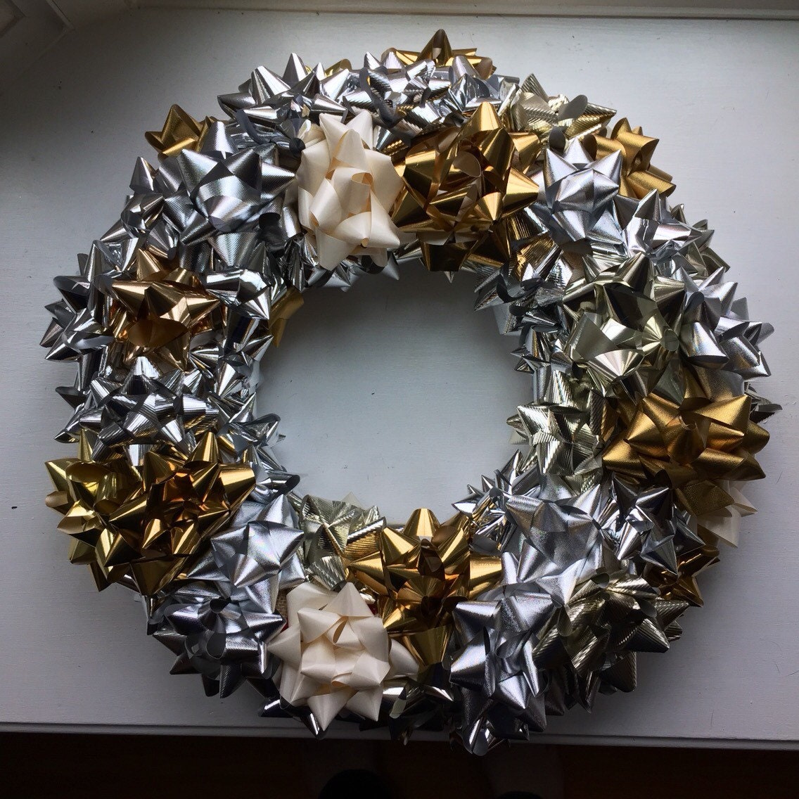 Silver and Gold Bow Wreath 