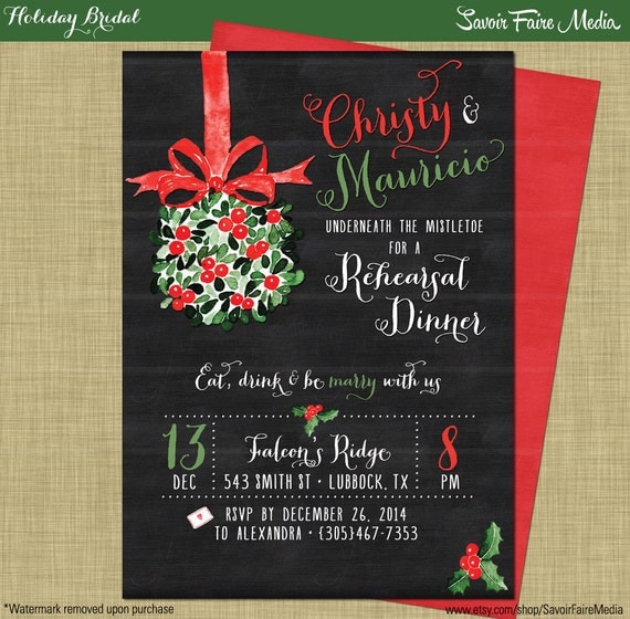 Christmas Rehearsal Dinner Invitations 6